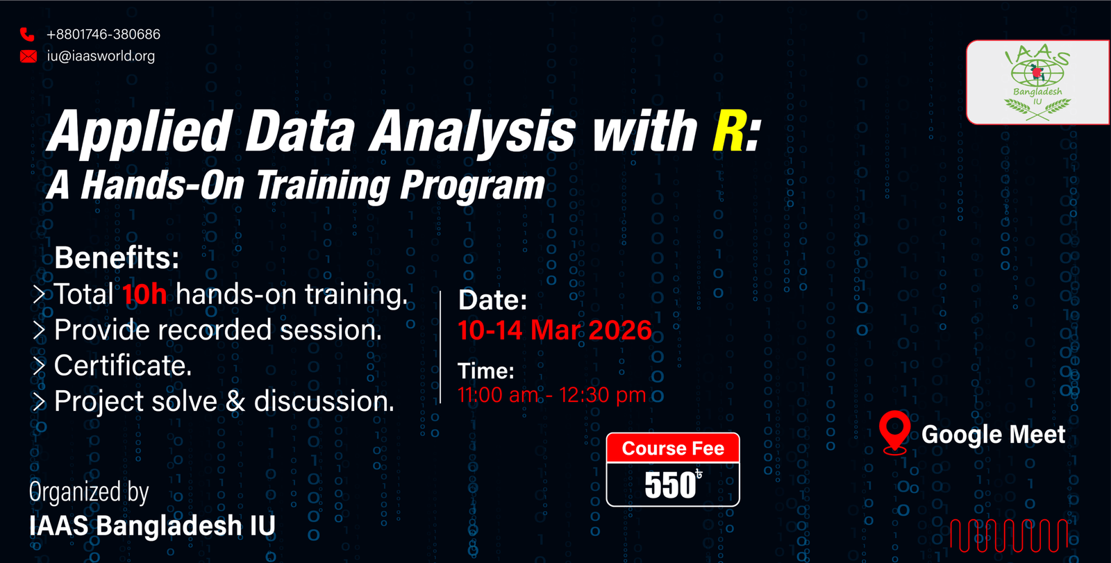 Applied Data Analysis with R: A Hands-On Training Program || Batch Id: 022026
