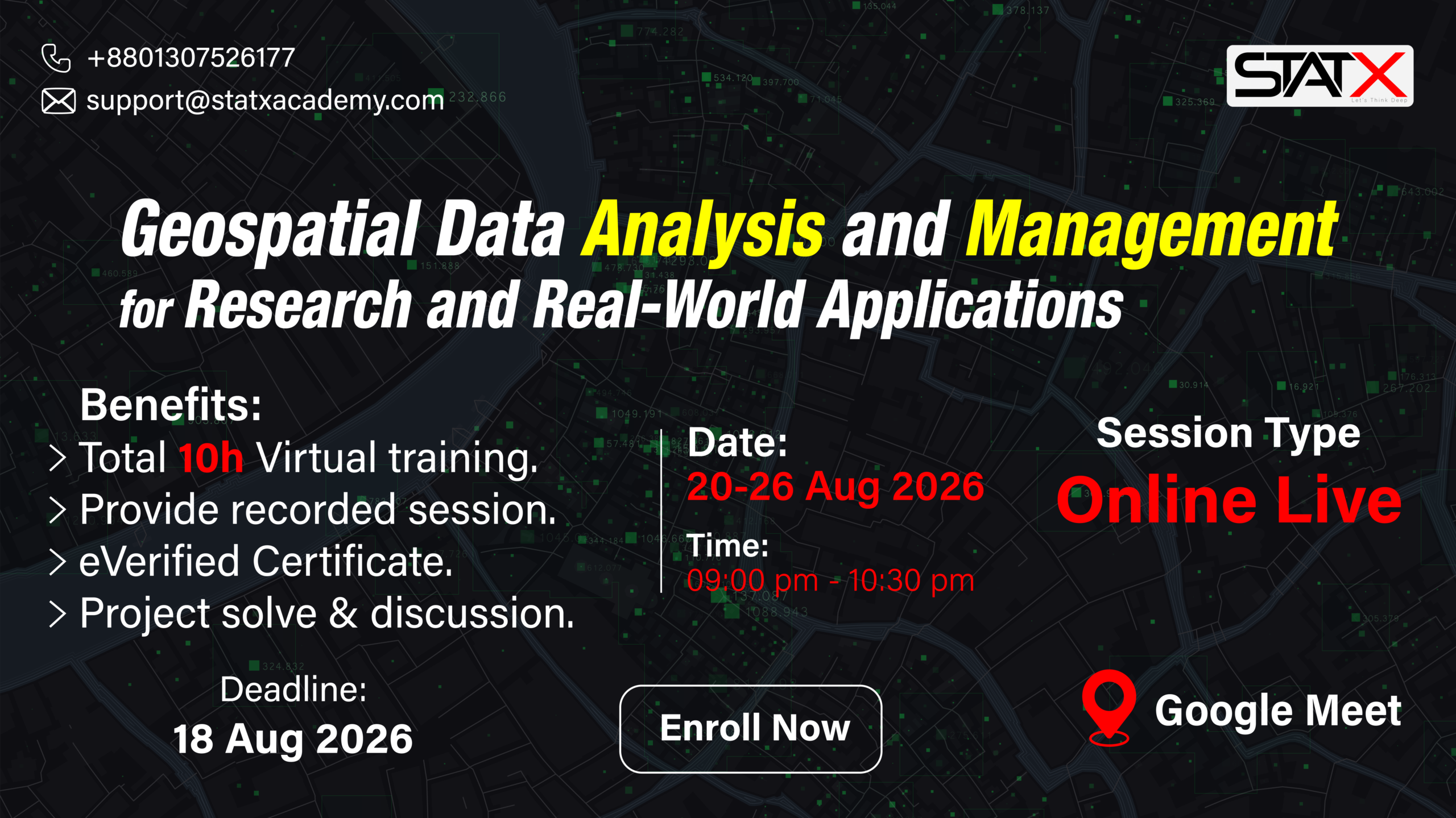Geospatial Data Analysis and Management for Research and Real-World Applications || Batch Id: 082026