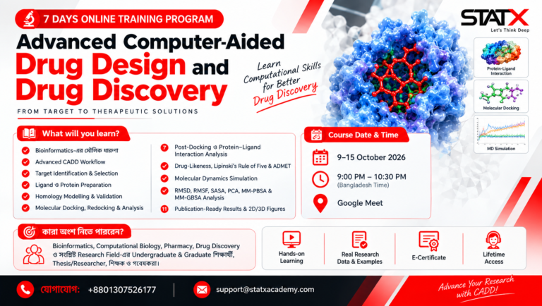 Advanced Computer-Aided Drug Design and Drug Discovery || Batch Id: 102026
